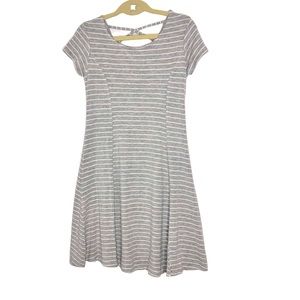 art class Girls Dress Gray and White Striped A-Line Medium (7/8) Pullover